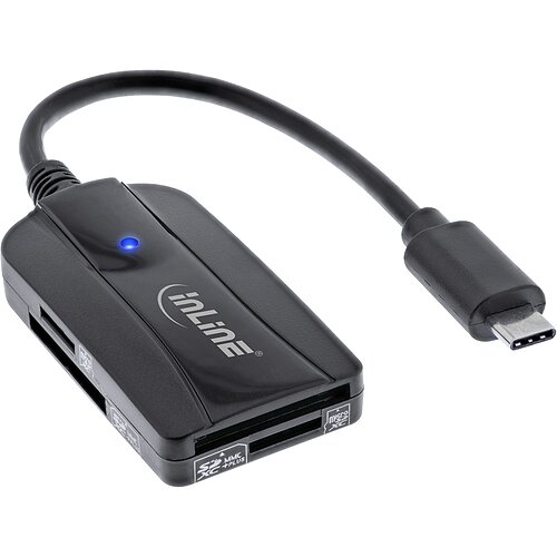 Inline® Card Reader USB 3.1 USB-C, für SD/SDHC/SDXC, microSD, UHS-II kompatibel