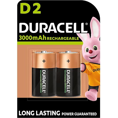 Duracell NiMH Mono D 3000mAh HR20 Recharge Akku - 2er Verpackung Duracell NiMH Mono D 3000mAh HR20 Recharge Akku - 2er Verpackung