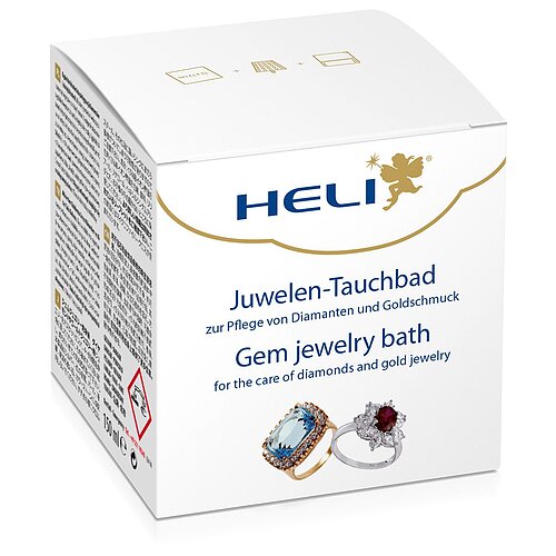 Heli - gebrauchsfertige Juwelentauchbad mit Pflegetuch für Schmuck 150ml - 12er Verpackung Heli - gebrauchsfertige Juwelentauchbad mit Pflegetuch für Schmuck 150ml - 12er Verpackung
