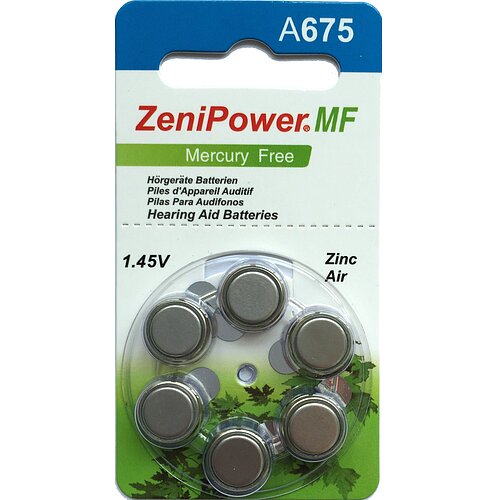 Typ 675 PR44 ZeniPower Hörgerätebatterien - Blau - 6 Stück Typ 675 PR44 ZeniPower Hörgerätebatterien - Blau - 6 Stück