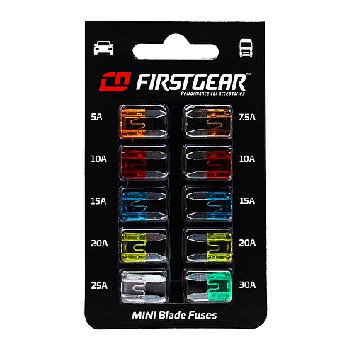 KFZ-Flachsicherungen MINI Ersatzsicherungen 10st. Blister FirstGear KFZ-Flachsicherungen MINI Ersatzsicherungen 10st. Blister FirstGear
