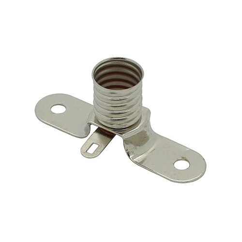 Fassung E10 mit Befestigungslasche und Lötfahne