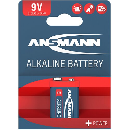 Ansmann Red 9V Block 6LR61 Alkaline Batterie - 1er Verpackung Ansmann Red 9V Block 6LR61 Alkaline Batterie - 1er Verpackung
