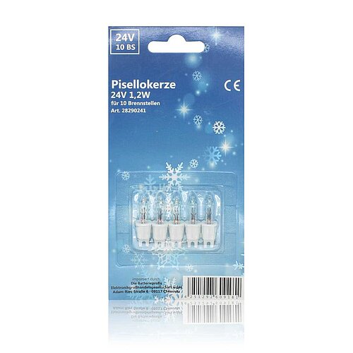 Pisellolampe C-2F 24V 1,2W Fassung weiß / Lampe klar 5er-Blister Pisellolampe C-2F 24V 1,2W Fassung weiß / Lampe klar 5er-Blister