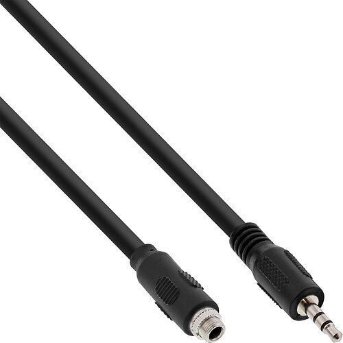 Inline® Audio Adapterkabel, 3,5mm Stereo Stecker/Einbaubuchse mit Gewinde, 0,6m