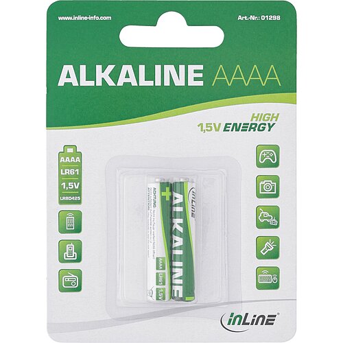 Inline® AAAA Mini LR61 Alkaline Batterie - 2er Verpackung Inline® AAAA Mini LR61 Alkaline Batterie - 2er Verpackung
