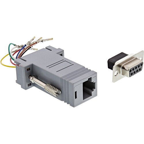 Inline® Adapter, 9pol Sub D Buchse an RJ45 Buchse