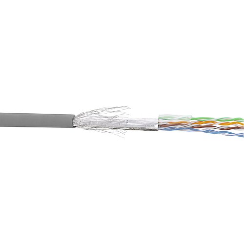 Inline® Patchkabel Cat.5e, grau, SF/UTP, AWG26, CCA, PVC, 100m