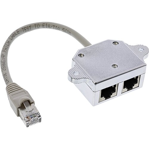 Inline® Cat.5e / ISDN T-Adapter RJ45 Stecker an 2x RJ45 Buchse, 0,15m Inline® Cat.5e / ISDN T-Adapter RJ45 Stecker an 2x RJ45 Buchse, 0,15m