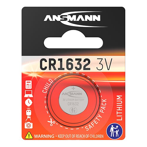 Ansmann CR1632 Lithium Knopfzelle 3V Batterie - 1er Verpackung