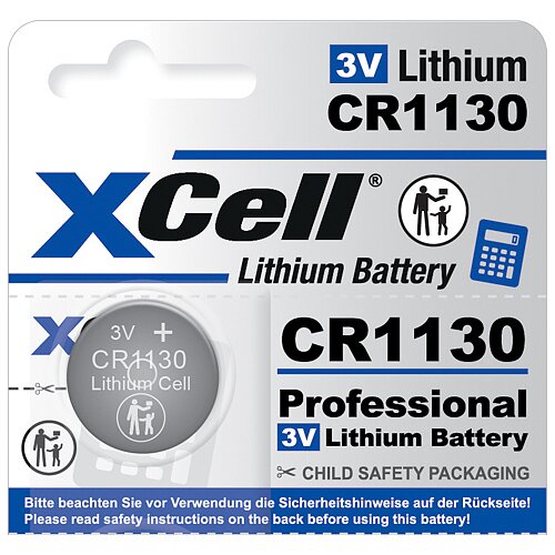 XCell CR1130 Lithium Knopfzelle 3V - 1 Batterie aus 5er Streifen