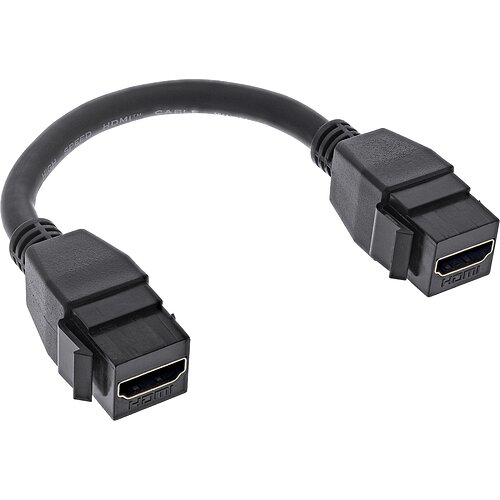 Inline® HDMI 2x Keystone Kabel 4K/60Hz, HDMI A Buchse/Buchse, schwarz, 0,2m Inline® HDMI 2x Keystone Kabel 4K/60Hz, HDMI A Buchse/Buchse, schwarz, 0,2m