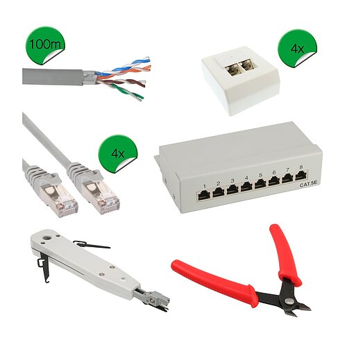 Inline® Cat.5e Netzwerk Installations Kit - 12teilig Inline® Cat.5e Netzwerk Installations Kit - 12teilig