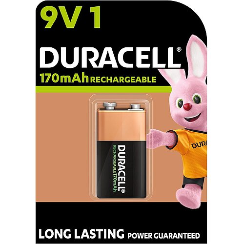 Duracell NiMH 9V Block 170mAh HR6F22 Power Recharge Akku - 1er Verpackung Duracell NiMH 9V Block 170mAh HR6F22 Power Recharge Akku - 1er Verpackung