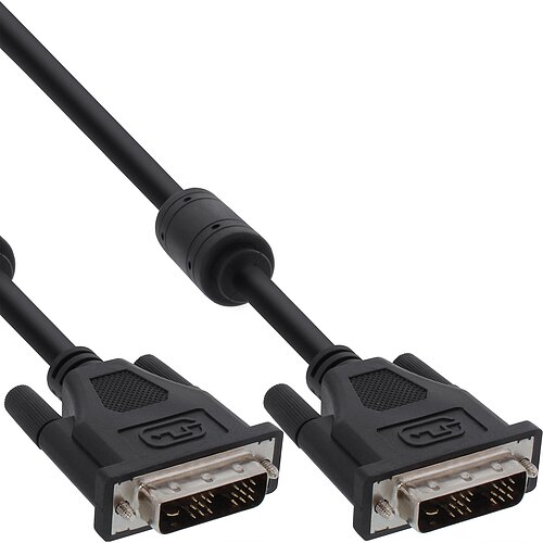 Inline® DVI-D Kabel, digital 18+1 Stecker / Stecker, Single Link, 2 Ferrite, 10m