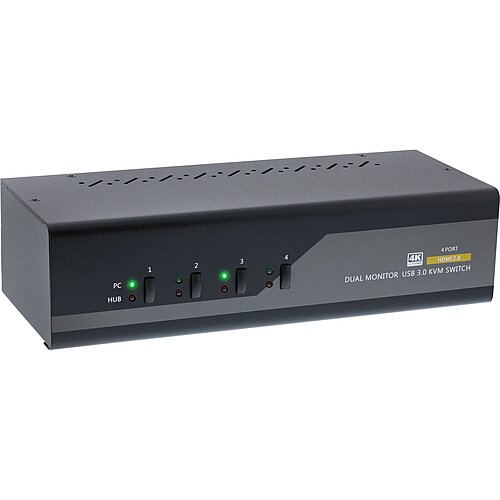 Inline® KVM Desktop Switch, 4-fach, Dual Monitor, HDMI, 4K, USB 3.0, Audio Inline® KVM Desktop Switch, 4-fach, Dual Monitor, HDMI, 4K, USB 3.0, Audio