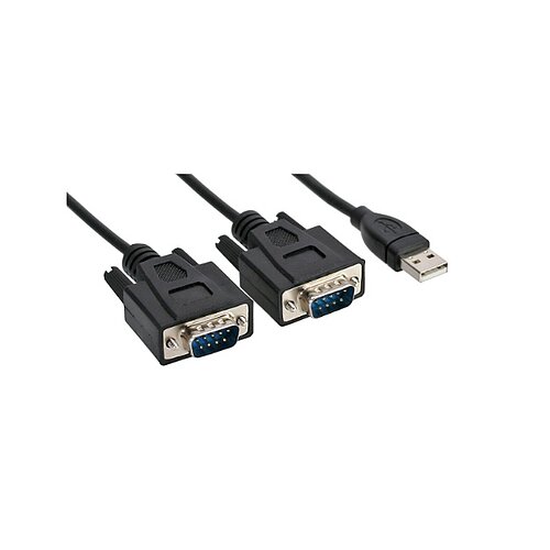Inline® USB 2.0 zu 2x Seriell Adapterkabel Stecker A an 2x 9pol SubD ST, 1,5m