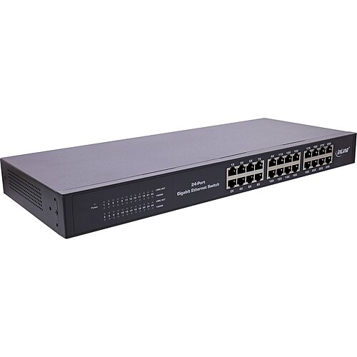 Inline® Gigabit Netzwerk Switch 24-Port, 1Gb/s, 48,26cm (19"), 1HE, Metall