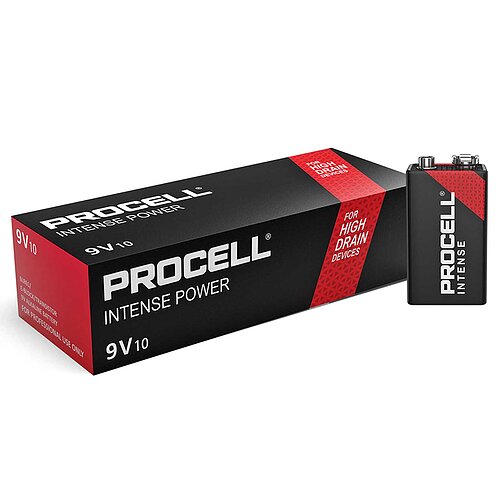 Procell Intense 9V Block 6LR61 Alkaline Batterie - 10er Verpackung Procell Intense 9V Block 6LR61 Alkaline Batterie - 10er Verpackung