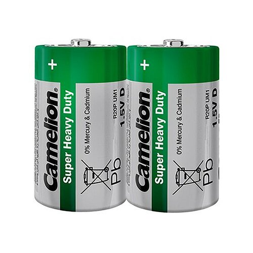Camelion Super Heavy Duty Mono D R20 Zink Kohle Batterie - 2er Folienverpackung