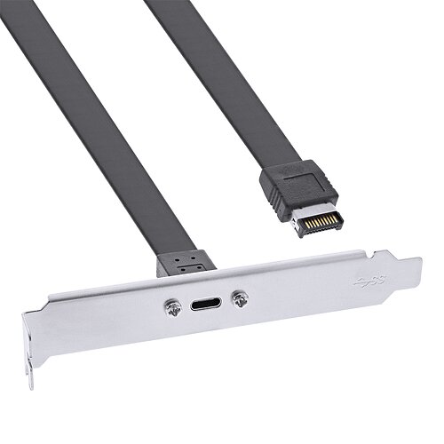 Inline® PCI Slotblende, USB-C zu USB 3.2 Frontpanel Key-A intern, 0,3m Inline® PCI Slotblende, USB-C zu USB 3.2 Frontpanel Key-A intern, 0,3m