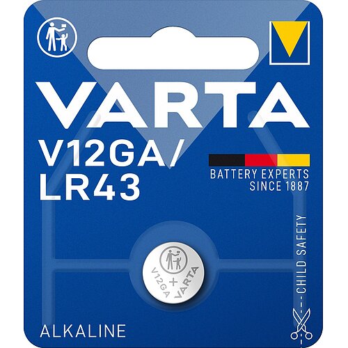 Varta V12GA LR43 LR1142 386 1.5V Alkaline Knopfzelle - 10er Verpackung