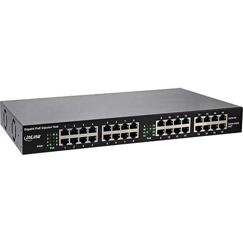 Inline® PoE+ Gigabit Netzwerk Injektor Hub 16 Port (16x PoE+), 1Gb/s, 19"1HE Inline® PoE+ Gigabit Netzwerk Injektor Hub 16 Port (16x PoE+), 1Gb/s, 19"1HE