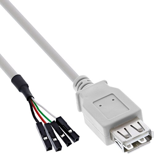 Inline® USB 2.0 Adapterkabel, Buchse A auf Pfostenanschluss, 0,40m