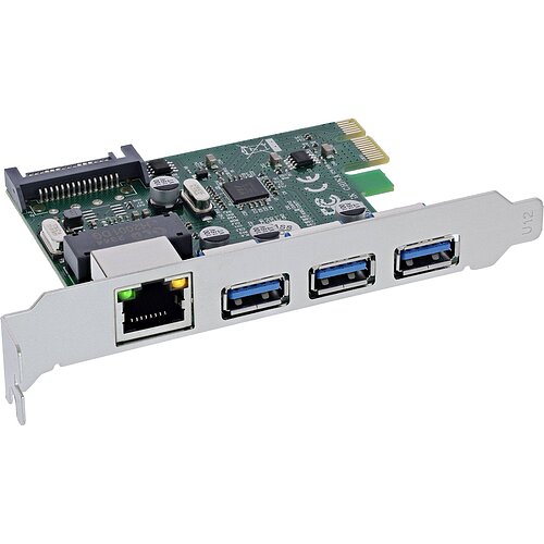 InLine® Combokarte Gigabit Netzwerk und USB 3.2 Gen.1, 1x RJ45, 3x USB-A InLine® Combokarte Gigabit Netzwerk und USB 3.2 Gen.1, 1x RJ45, 3x USB-A
