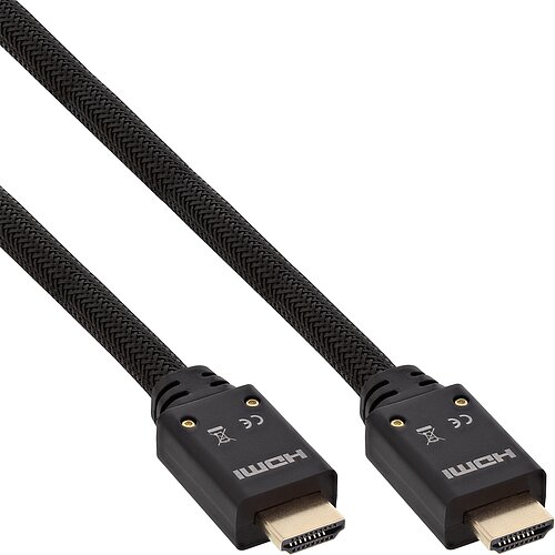 Inline® HDMI Aktiv-Kabel, HDMI-High Speed mit Ethernet, 4K2K, ST/ST, 20m Nylon