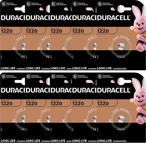 Duracell CR1220 Lithium Knopfzelle 3V Batterie - 10er Verpackung Duracell CR1220 Lithium Knopfzelle 3V Batterie - 10er Verpackung