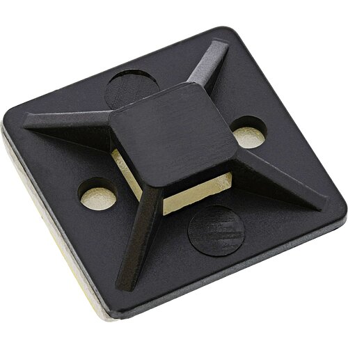 Inline® Befestigungssockel für Kabelbinder, 20x20mm, selbstklebend, 10 Stück Schwarz