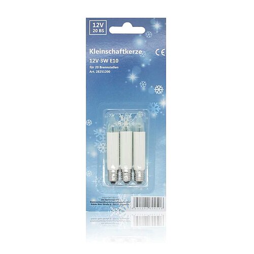 Kleinschaftkerze 12V 3W E10 3er-Blister Kleinschaftkerze 12V 3W E10 3er-Blister
