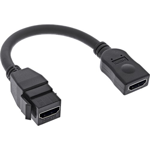 Inline® HDMI Keystone Adapterkabel 4K/60Hz, HDMI A Buchse/Buchse, schwarz, 0,2m Inline® HDMI Keystone Adapterkabel 4K/60Hz, HDMI A Buchse/Buchse, schwarz, 0,2m