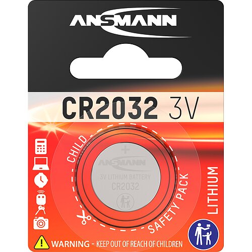 Ansmann CR2032 Lithium Knopfzelle 3V Batterie - 1er Verpackung Ansmann CR2032 Lithium Knopfzelle 3V Batterie - 1er Verpackung