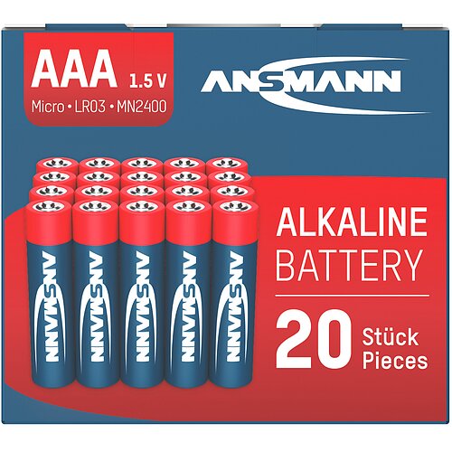 Ansmann Red AAA Micro LR03 Alkaline Batterien - 20er Verpackung Ansmann Red AAA Micro LR03 Alkaline Batterien - 20er Verpackung