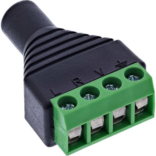 InLine® Adapter 3,5 mm Klinkebuchse 4-pol Stereo/Mikro auf Terminalblock, schwarz