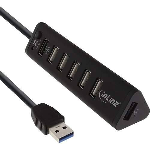 Inline® Smart Hub, 7-fach USB 3.0 / 2.0 Hub mit Schnelllade-Anschluss