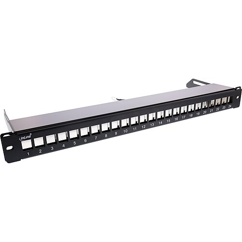 Inline® Patchfeld 24-fach, Keystone Leerblech Patchpanel mit Auszug, 19", 1HE Schwarz Inline® Patchfeld 24-fach, Keystone Leerblech Patchpanel mit Auszug, 19", 1HE Schwarz