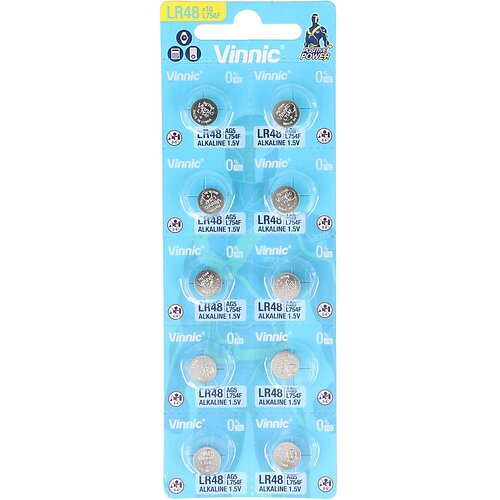 Vinnic AG5 LR48 LR754 393 1.5V Alkaline Knopfzelle - 10er Verpackung Vinnic AG5 LR48 LR754 393 1.5V Alkaline Knopfzelle - 10er Verpackung