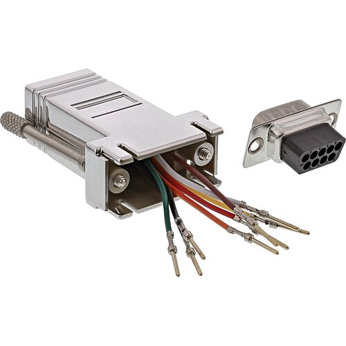 Inline® Adapter, 9pol Sub D Stecker an RJ45 Buchse, metallisiert