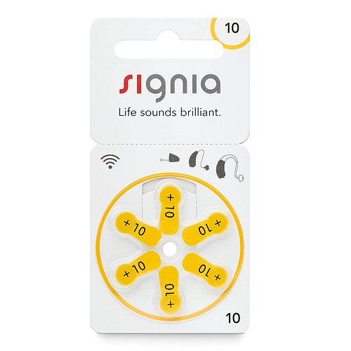 Typ 10 PR70 Signia Hörgerätebatterien - Gelb - 120 Stück 20 x 6er Verpackung