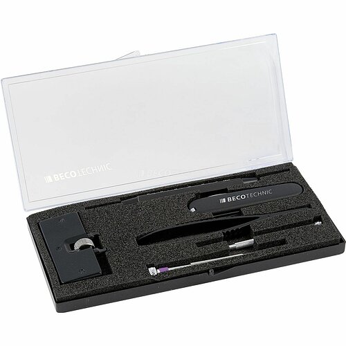 Beco Technics - 6teiliges Uhrmacher Set Mini II mit 2 Schraubendreher, 1 Federstegwerkzug, 1 Pinzette, 2 gehäuseöffner